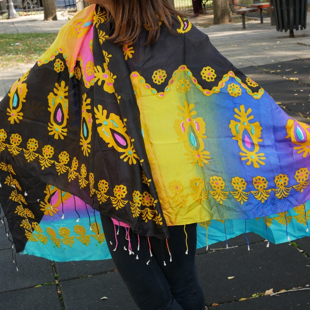 Handmade silk/cotton scarf